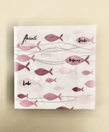 Serviette "Fishes/Bordeaux"